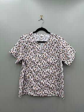 Entro 100% Cotton Floral Peasant Blouse Cottagecore Boho Size L